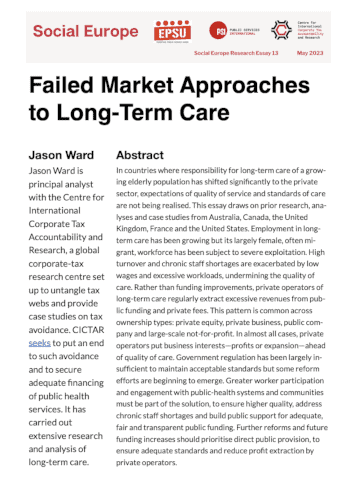 RE No. 13: Failed Market Approaches to Long-Term Care