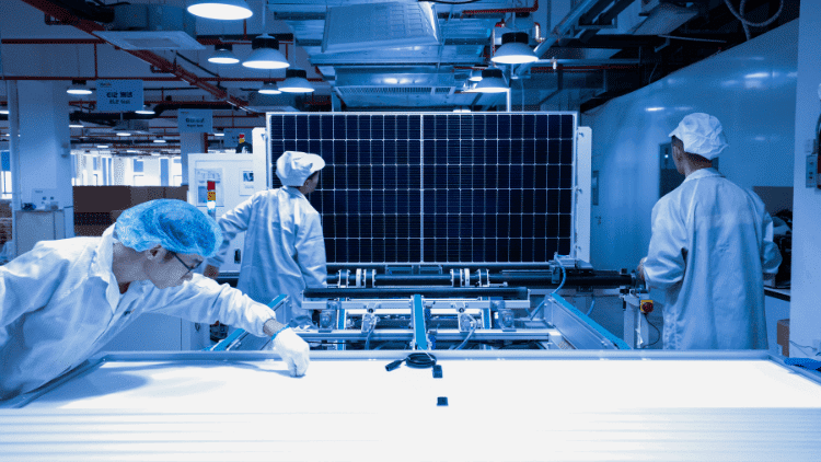 Time for a European industrial strategy workers on solar-panel production line, central China