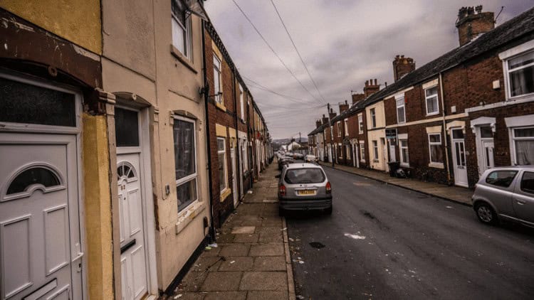 delapidated terraced housing