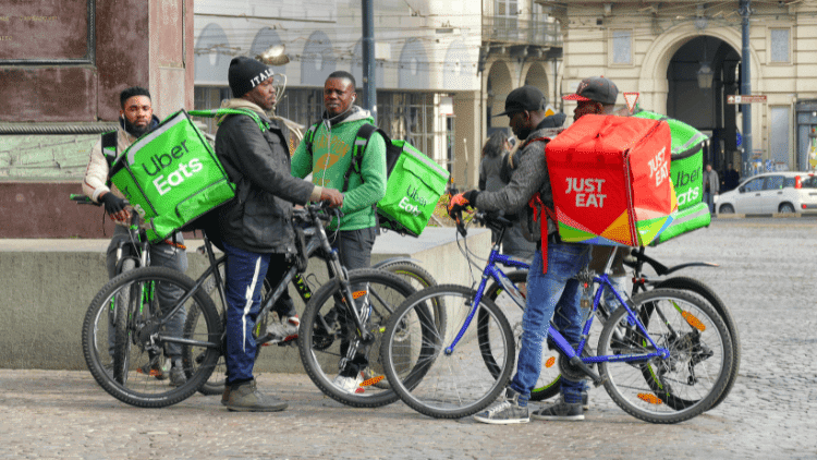 Group of African food-delivery riders