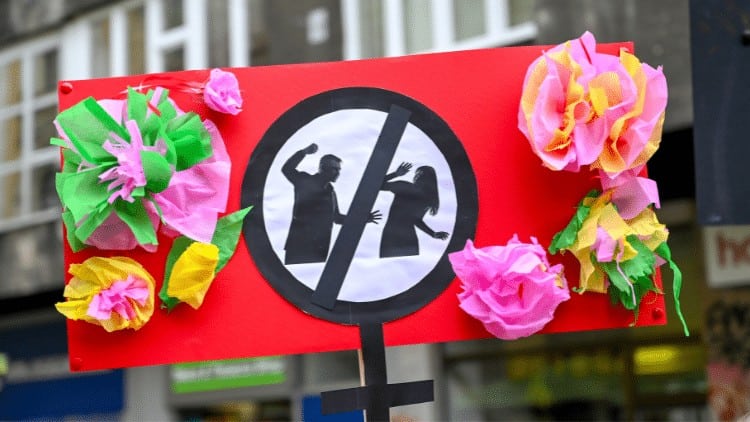 placard against violence against women