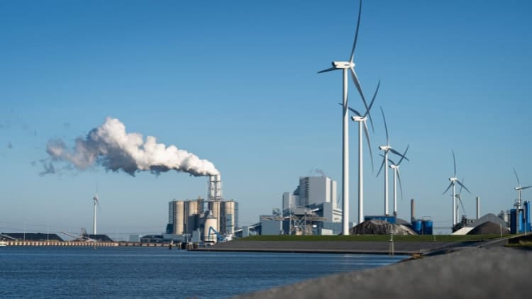 Fossil-fuel subsidies: a litany of broken promises coal-fired power station plus wind turbines
