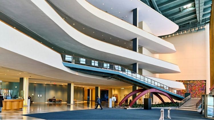 Will states support corporate capture of the future? huge lobby with tiers of higher floors