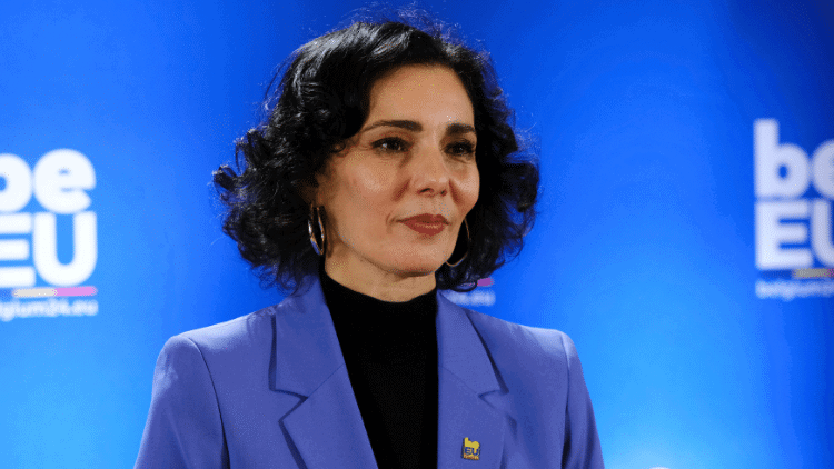 The ‘union of equality’ requires leadership woman in front of Belgium/EU logo
