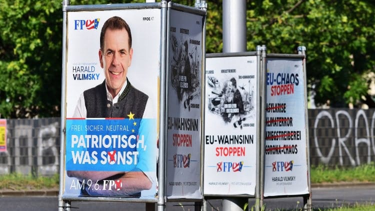 The ascendant far right: the lust for cruelty Man on election poster